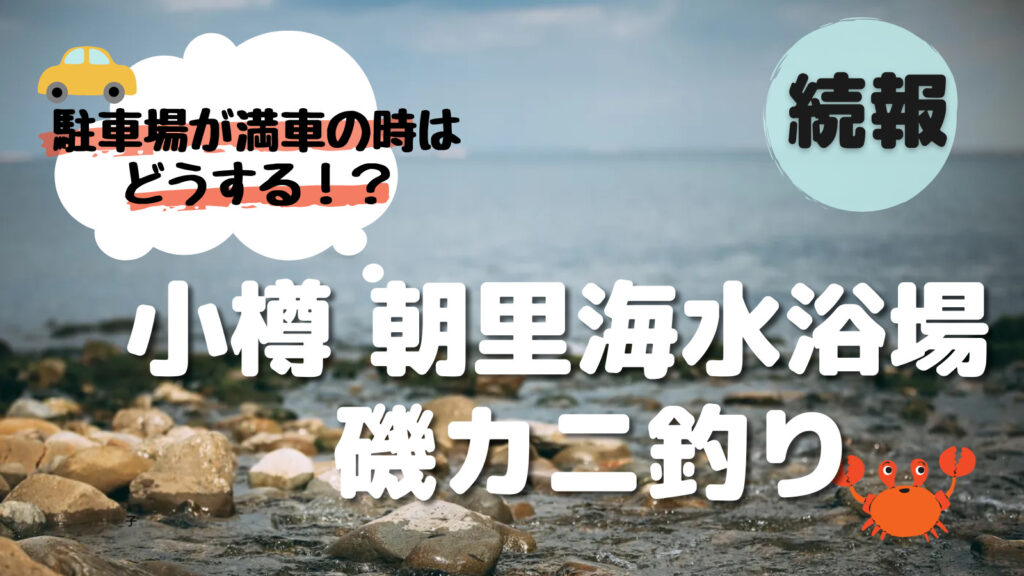 【朝里海水浴場】磯カニ釣り 駐車場が満車だったら…? あおとだいだいいろ